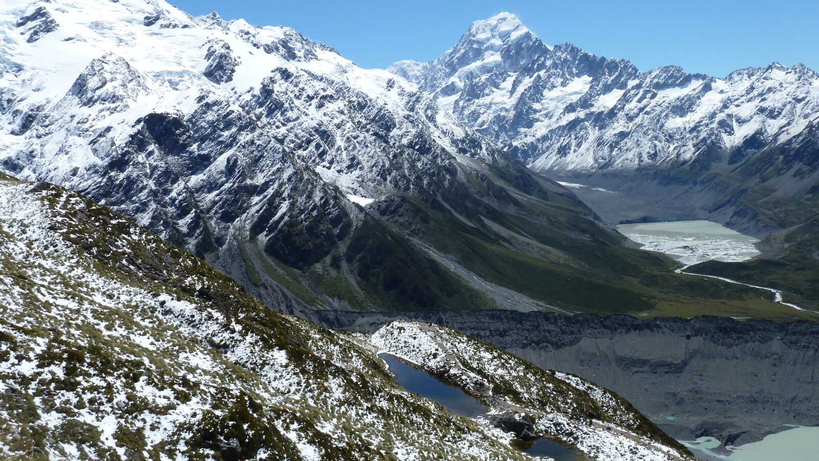 Sealy Tarns, Mount Cook, Hooker Lake; Mueller Hut Route, Tag 1.