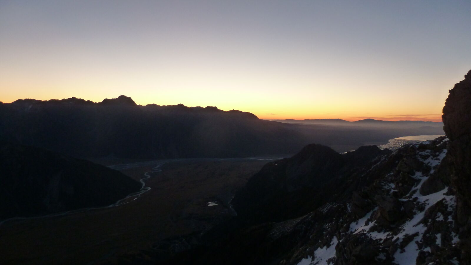 Sonnenaufgang; Mueller Hut Route, Tag 2.