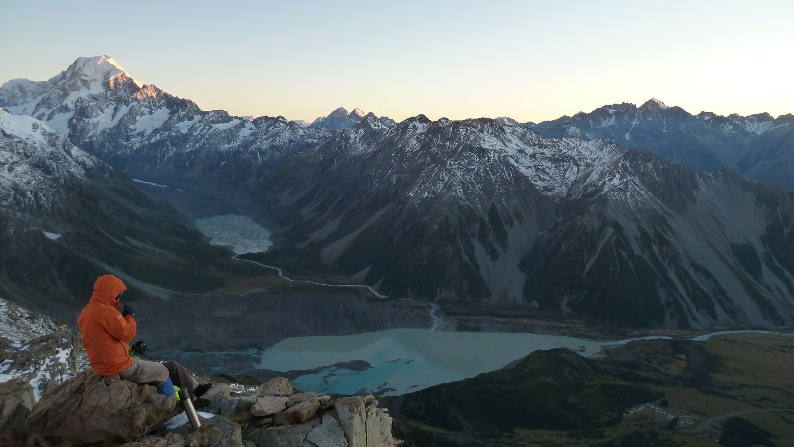 Sonnenaufgang; Mueller Hut Route, Tag 2.