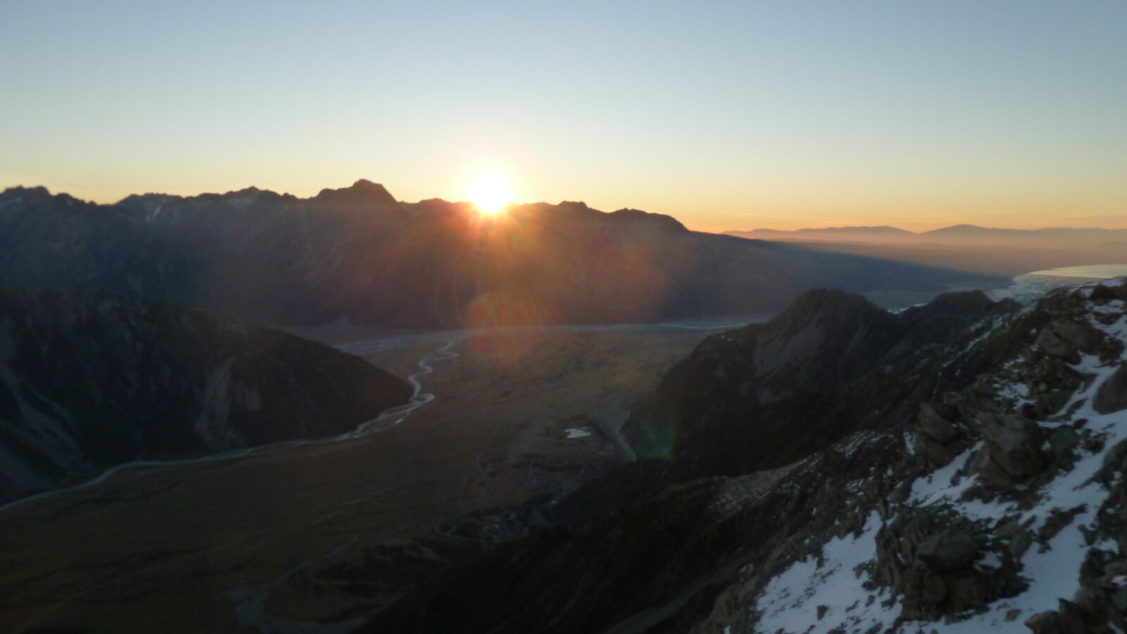 Sonnenaufgang; Mueller Hut Route, Tag 2.