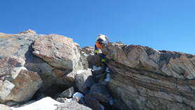 Auf dem Weg zum Gipfel des Mt. Ollivier; Mueller Hut Route, Tag 1.