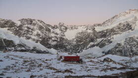 Sonnenaufgang; Mueller Hut Route, Tag 2.