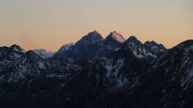 Sonnenaufgang; Mueller Hut Route, Tag 2.