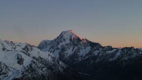 Sonnenaufgang; Mueller Hut Route, Tag 2.