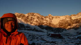 Sonnenaufgang; Mueller Hut Route, Tag 2.