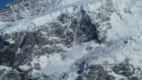 Lawine; Mueller Hut Route, Tag 2.