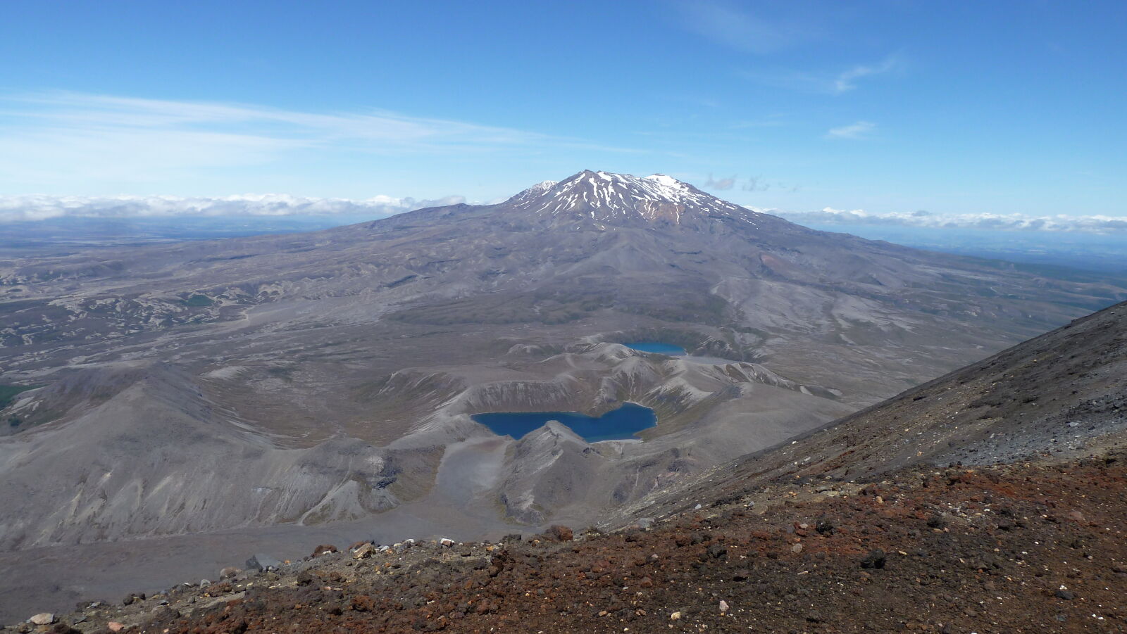Mt. Rapuhe; Am Gipfel des Mt. Ngauruhoe (2287 m); Tongariro Northern Circuit, Tag 1.