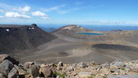 Blue Lake und Central Crater; Tongariro Northern Circuit, Tag 1.