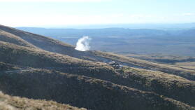 Ketetahi Hut und heiße Quelle; Tongariro Northern Circuit, Tag 1.