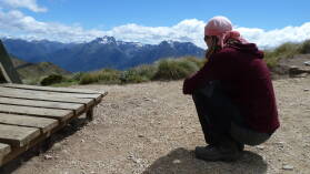 Keas beim Hanging Valley Shelter, Kepler Track, Tag 2.