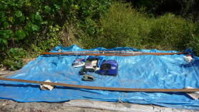 Arbeitslager auf Isla Espiritu Santo.