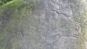 Petroglyphen in Atuona, Hiva Oa.