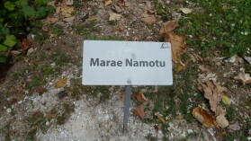 Inselumwanderung; Marae Namotu.