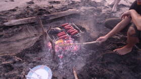 Grillen auf Isla Canas, Las Perlas.